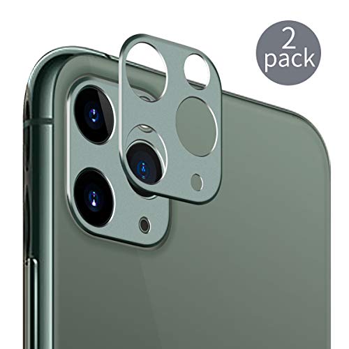 Product Cover Casetego Compatible iPhone 11 Pro Max/11 Pro Camera Lens Protector, [2 Pack] Aluminum Alloy Lens Protective Ring Circle Metal Camera Lens Protector for Apple iPhone 11 Pro Max/11 Pro,Midnight Green