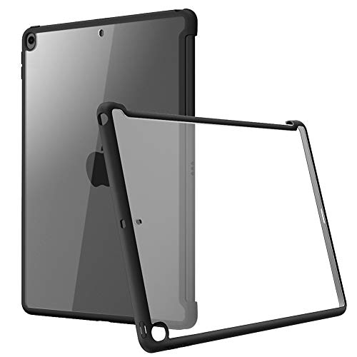 Product Cover i-Blason Case for iPad 7th Generation 10.2 2019, Compatible with Official Smart Cover and Smart Keyboard, Clear Slim Hybrid Case Cover for New iPad 10.2 (2019 Release) (Black)