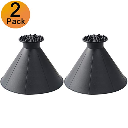 Product Cover FEBSNOW Round Windshield Ice Scrapers - Magic Cone-Shaped Car Windshield Ice Scrapers, Car Snow Removal Shovel(2 Pack)