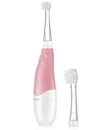 Product Cover Papablic BabyHandy 2-Stage Sonic Electric Toothbrush for Babies and Toddlers Ages 0-3 Years, Pink