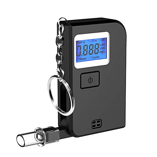 Product Cover AXhome 2.0 Profession Keychain Breathalyzer Portable Breath Alcohol Tester Digital LCD Keyring Breath Analyzer for 5 Mouthpieces - [Newest Version]