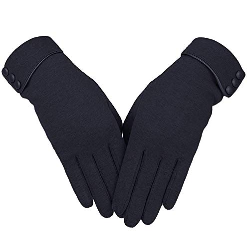 Product Cover Winter Warm Gloves for Men & Women, Touchscreen Gloves Cold Weather Cycling Gloves Windproof Winter Sports Gloves (M, Black)