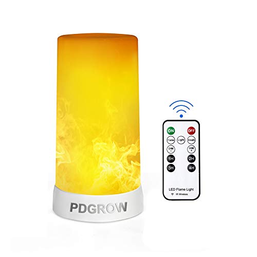 Product Cover PDGROW LED Flame Effect Light with Wireless Remote Timer Rechargeable Flame Lamp Brightness Adjustable Indoor Outdoor 4 Light Modes Flame Light Decorative Light Night Light for Home Party Camping Bar