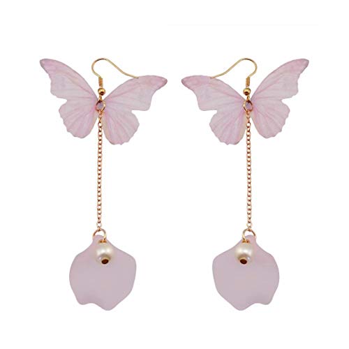 Product Cover Butterfly Wing Earrings with Long Dangle, Easy Match to Butterfly Dress, White T-shirt for Daily Wearing, Vacations or as a Mom Daughter Gifts
