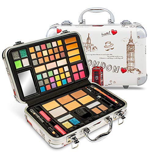 Product Cover Vokai Makeup Kit Gift Set - Travel Case 41 Eye Shadows 4 Blushes 5 Bronzers 7 Body Glitters 1 Lip Liner Pencil 1 Eye Liner Pencil 2 Lip Gloss Wands 1 Lipstick 5 Concealers 1 Brow Wax 1 Mirror