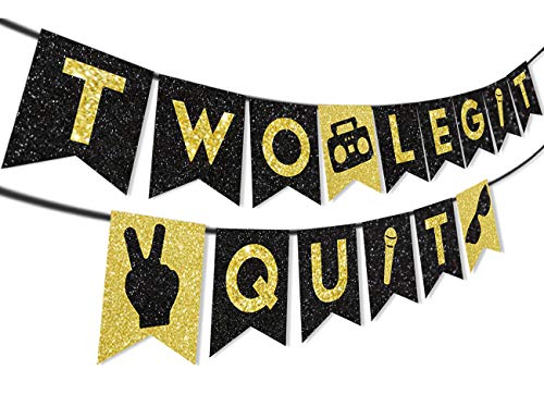 Product Cover Two Legit to Quit Banner for 2nd Birthday Party Decorations and Supplies or Baby Shower