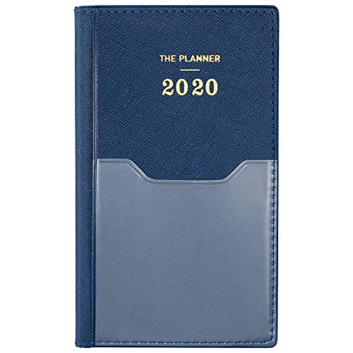 Product Cover 2020 Pocket Planner/Calendar - Weekly & Monthly Pocket Planner with 12 Month Tabs, Agenda Planner and Schedule Organizer with Pen Hold, Bonus Notes Pages and Inner Pocket, Navy Blue