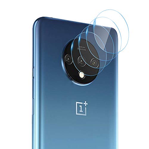 Product Cover [4-Pack] WRJ for Oneplus 7T Camera Lens Screen Protector, Anti-Scratch, Anti-Fingerprint, No-Bubble 9H Hardness Tempered Glass,Lifetime Replacement Warranty