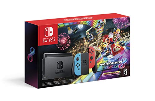 Product Cover Nintendo Switch w/ Neon Blue & Neon Red Joy-Con + Mario Kart 8 Deluxe (Full Game Download) - Switch