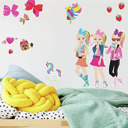 Product Cover RoomMates Jojo Siwa Cartoon Peel And Stick Wall Decals | Pink Wall Stickers