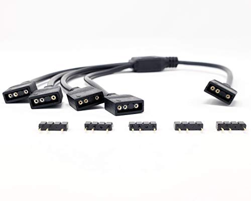 Product Cover MICRO CONNECTORS 3-Pin Addressable RGB (ARGB) 1 to 4 Splitter Cable - 50cm with Male Pins