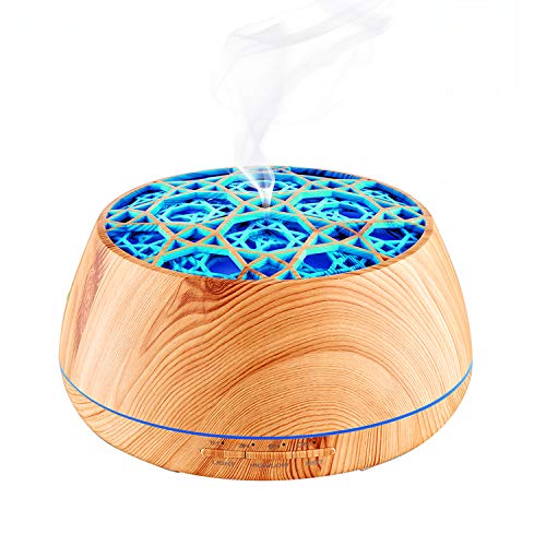 Product Cover Aromatherapy Diffuser, Smart Oil Aroma Diffuser Cool Mist Humidifier with Bluetooth Speaker 7 Color LED Night Lights Support Phone APP Control and Waterless Auto Shut-off