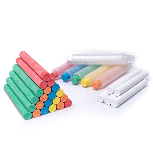 Product Cover WEIMY Dustless Twistable Chalk Non-Toxic Colored Chalk 1.0mm Tip Art Tool for Whiteboard Blackboard Kids Children Drawing Writing, 6 Pack (white, orange,yellow,red, blue,green)