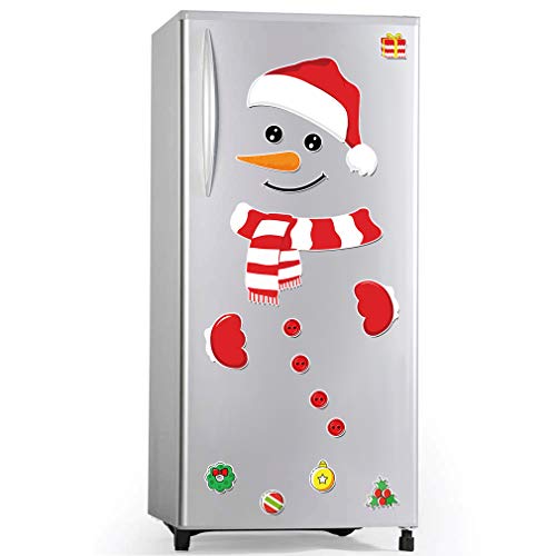Product Cover Christmas Home Decorations Snowman Refrigerator Magnets for Garage Door, Hat Button Scarf Cartoon Festival Home Decor Metal Door Art Wall Garage Refrigerator Cabinet Unisex Gifts for Adults Kids,17 PC