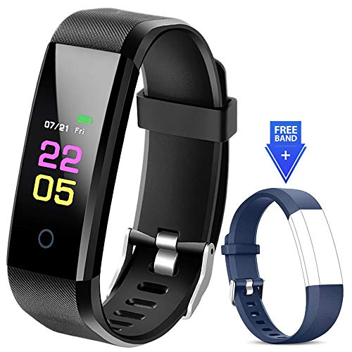 Product Cover Fitness Tracker - Activity Tracker Watch with Heart Rate Blood Pressure Monitor, Waterproof Watch with Sleep Monitor, Calorie Step Counter Watch for kids Women Men Compatible Android iPhone Smartphone