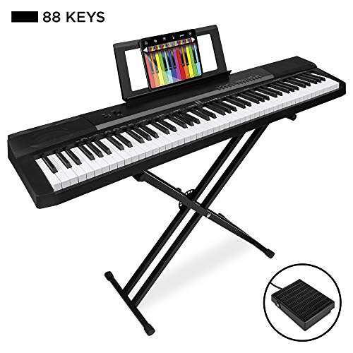 Product Cover Best Choice Products 88-Key Full Size Digital Piano Electronic Keyboard Set w/Semi-Weighted Keys, Stand, Sustain Pedal, Built-In Speakers, Power Supply, 6 Voice Settings
