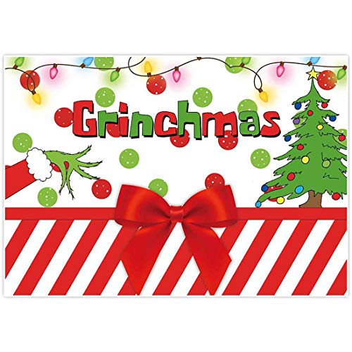Product Cover Allenjoy 7x5ft Merry Grinchmas Party Banners Backdrop Christmas Supplies Winter New Year Santa Background Baby Shower Children First Birthday Decorations Studio Photography Props Photo Booth Favors