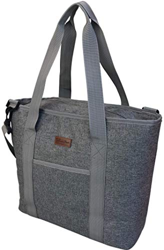 Product Cover Large Insulated Cooler Bag | Picnic Insulated Bag Cooler Carrier | 25 Can Capacity Insulated Cooler Zipper Tote Bag for Women/Men | Travel Snack Bag | Yoga Mat Bags | Gifts | Thermal Beach Market Tote