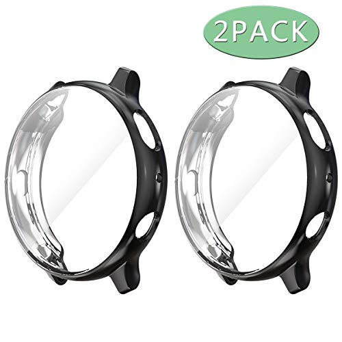 Product Cover Haojavo 2 Pack Screen Protector Case for Samsung Galaxy Watch Active 2 44mm, Soft TPU Slim Fit Full Cover Screen Protector Case for Galaxy Watch Active 2 44mm Smartwatch Bands Accessories
