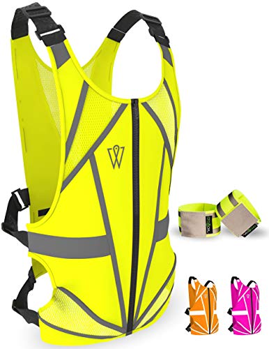 Product Cover GLOWON.ME Reflective Running Vest | 25% Reflective Tape Surface | Full Torso Cover | Reflective Running Gear for Cycling, Jogging, Motorcycle | 6 Pts Adjustable Reflective Vest | Easy-On Front Zipper