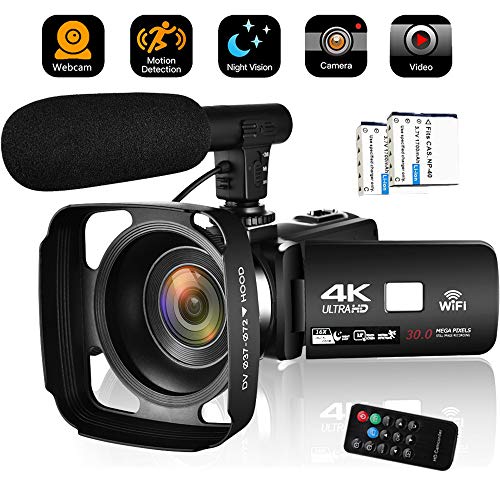 Product Cover Camcorder Video Camera 4K 30MP WiFi Night Vision Camcorder Vlogging Camera Blogging Camera 16x Digital Camera Vlog Video Camera Camcorder with Microphone