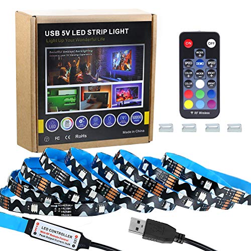 Product Cover Amagle 9.85ft Led Strip Lights for 40-70in TV, RGB USB Powered LED TV Backlight Kit with RF Remote,Colors Changing 5050 LEDs Bias Lighting for HDTV Back Mood Light Behind TV,Monitor,Mirror,Bedroom