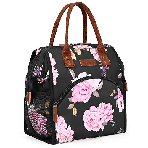 Product Cover UTOTEBAG Lunch Box Insulated Lunch Bag Thermal Lunch Tote for Women Girls Adults Wide-open Snacks Organizer for Outdoor Work College, Peony