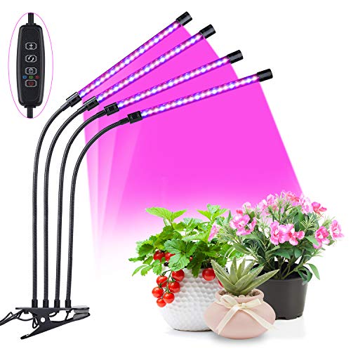 Product Cover Grow Light Bulb Indoor Plant - Grow Light for Indoor Plants 45W 5 Dimmable Levels Plant Grow Lights for Indoor Plants with Red Blue Spectrum, Adjustable Gooseneck, 3 9 12H Timer, 3 Switch Modes