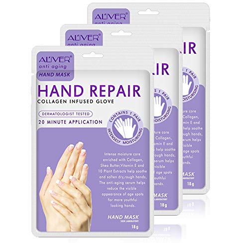 Product Cover Moisturizing Hand Mask Gloves 3 Pack, Hand Mask Spa Gloves Moisture Enhancing Gloves for Dry Hands,Repair Rough Damage Skin for Women & Men