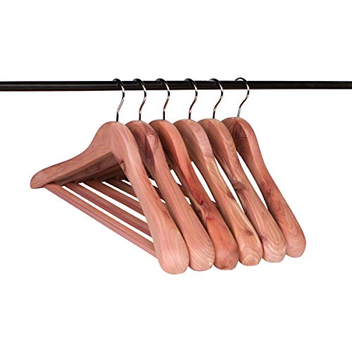 Product Cover Neaties American Cedar Wood Wide Large Coat Hangers with Flat Bar, 6pk