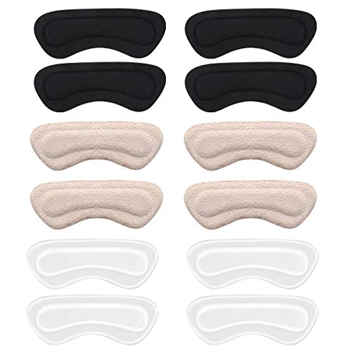 Product Cover Heel Cushion Inserts, Heel Grips Reusable Self-Adhesive Shoe Inserts Liners for Men's and Women's Shoes too big, Shoe Pads for Preventing Heel Slipping, Rubbing, Non-Slip Comfortable Heel Pads-6 Pairs