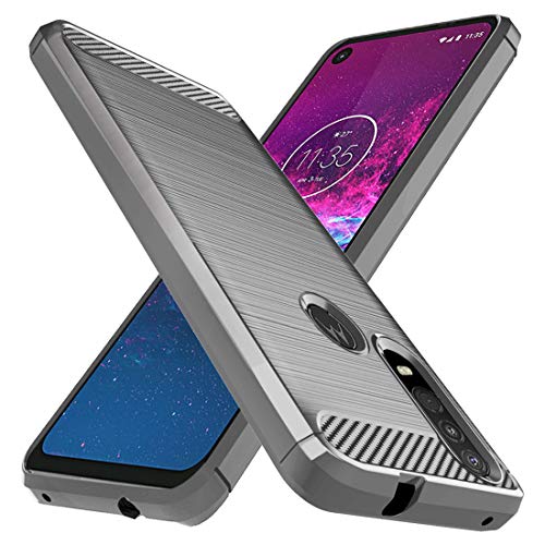 Product Cover Osophter for Moto One Action Case,Moto P40 Power Case Shock-Absorption Flexible TPU Rubber Full-Body Protective Phone Cover for Motorola One Action/P40 Power(Gray)