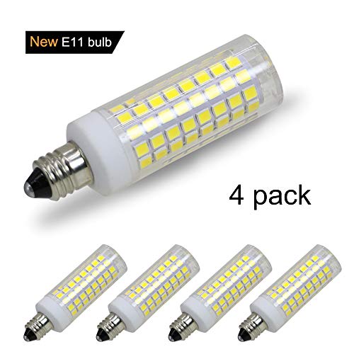 Product Cover [4-Pack] E11 led Bulb, 75W or 100W Equivalent Halogen Replacement Lights, Dimmable, Mini Candelabra Base, 850 Lumens, Daylight 6000K,AC110V/ 120V/ 130V, Replaces T4 /T3 JD e11 Light Bulb.
