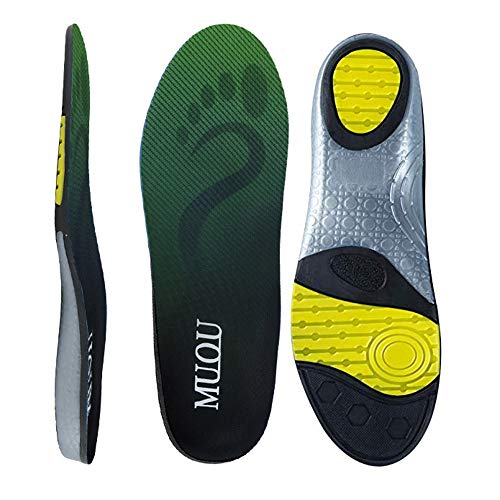 Product Cover MUOU Running Shoes Insoles,Support Shoe Orthotic Inserts for Women and Men (11-12.5 Women/9-10.5 Men, green)