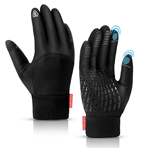 Product Cover Hurdilen Winter Gloves for Men and Women, Lightweight Sports Gloves, Warm Anti-Slip Touch Screen Gloves for Cycling Riding Driving and Running (Large)