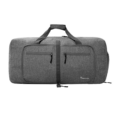 Product Cover Duffel Bag 55L Packable Duffle Bag with Shoes Compartment Unisex Grey Travel Bag Water-Resistant Duffle Bag