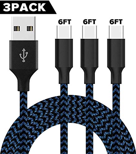 Product Cover Neatlo USB C Cable, 3Pack 6FT USB C to USB A Fast Charging Nylon Braided Cable - Black Blue
