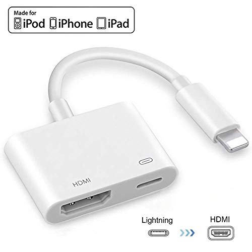 Product Cover [Apple MFi Certified] Lightning to HDMI Adapter for iPhone, 1080P Digital AV Adapter, HDMI Sync Screen Connector with Charging Port for iPhone 11/11 Pro/XS/XR/X/8 7, iPad on HD TV/Monitor/Projector