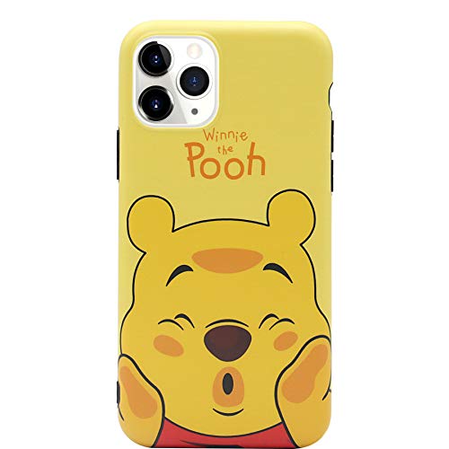 Product Cover MC Fashion iPhone 11 Pro Max Case, Cute Vibrant Matte IMD Cartoon Case, Slim Fit Black Bumper Full-Body Soft Protective TPU Case for Apple iPhone 11 Pro Max 6.5 inch 2019 (Kiss Winnie The Pooh)
