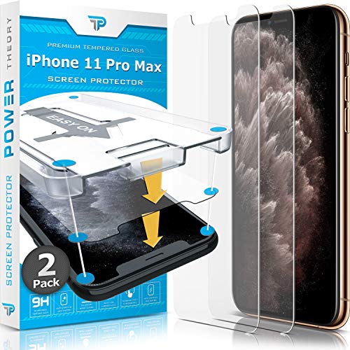 Product Cover Power Theory Compatible with iPhone 11 Pro Max Screen Protector - Tempered Glass Film for Apple iPhone 11 Max Pro [2-Pack][Case Friendly]