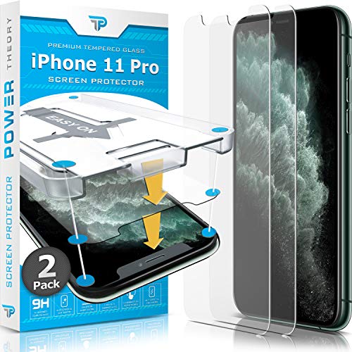 Product Cover Power Theory Compatible with iPhone 11 Pro Screen Protector - Tempered Glass Film for Apple iPhone 11 Pro [2-Pack][Case Friendly]