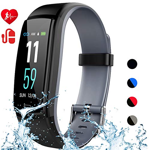 Product Cover Mgaolo Fitness Tracker,Activity Health Tracker Waterproof Smart Watch Wristband with Blood Pressure Heart Rate Sleep Monitor Pedometer Step Calorie Counter for Android and iPhone (Gray)