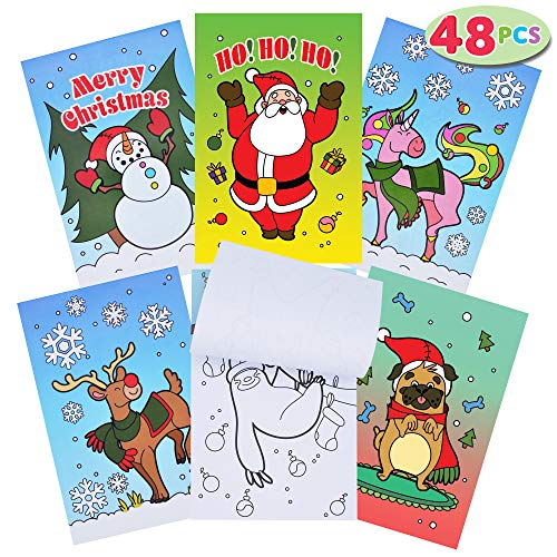 Product Cover JOYIN 48 Set Holiday Christmas Coloring Book in 6 Covers Great Gift for Kids Girls and Boys, Holiday Presents and Party Favors