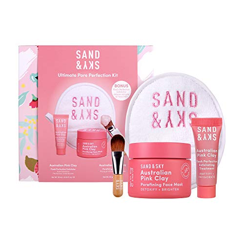 Product Cover Sand & Sky The Ultimate Pore Perfection Kit. Australian Pink Clay Face Mask Set. Limited Edition Skin Care Gift Set