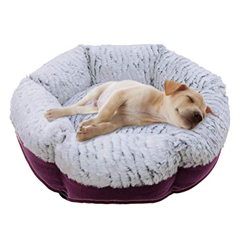 Product Cover SCENEREAL Pet Bed for Cat and Dog, Self Warming Soft PV Fabric Durable Linen Cat Bed and Small Dog Bed