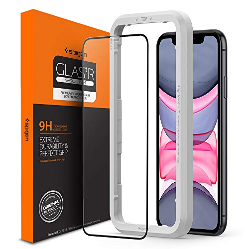 Product Cover Spigen, Tempered Glass Screen Protector compatible with iPhone 11 / iPhone XR, AlignMaster, Edge to Edge Full Coverage, 9H Hardness, Case-Friendly, Screen guards