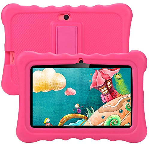 Product Cover Kids Tablet, Tagital T7K Plus 7 Inch Android 9.0 Tablet for Kids, 1GB +16GB, Kid Mode Pre-Installed, WiFi Android Tablet, Kid-Proof Case (Pink)