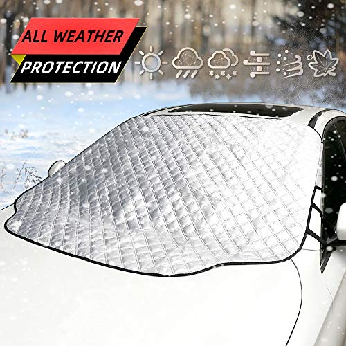 Product Cover Five Bananas Car Windshield Snow Cover, Frost Guard Winter Windshield Snow Ice Cover Magnetic Edges Car Snow Windshield Protector Fits Most Cars and SUV