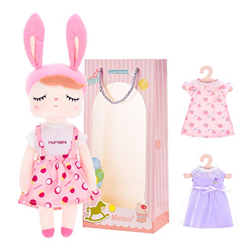 Product Cover Me Too Baby Doll Girls Toys Gifts Plush Toy with Exchanged Clothes Dress Up Replaceable Clothes 3 Pieces Handmade Alive Outfits Rose 13 Inches