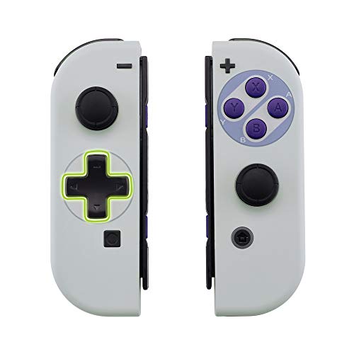 Product Cover eXtremeRate Classics SNES Style Soft Touch Joycon Handheld Controller Housing (D-Pad Version) with Full Set Buttons, DIY Replacement Shell Case for Nintendo Switch Joy-Con - Console Shell NOT Included